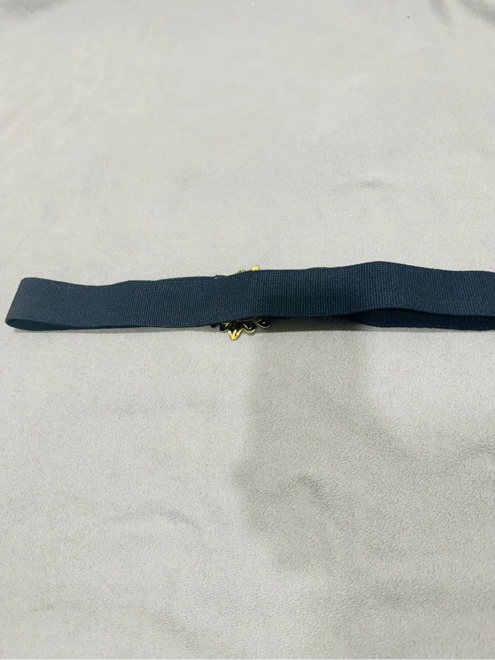 Gold Sunflower Buckle Black Stretch Waist Belt NWT